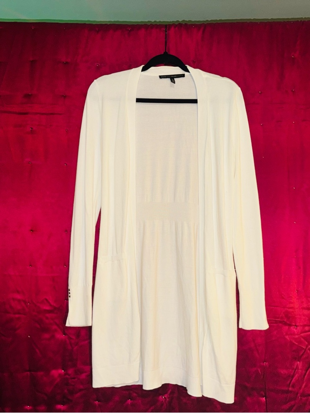👑 CUTE LIKE NEW SIZE SMALL White House Black Market Ivory Open Cardigan